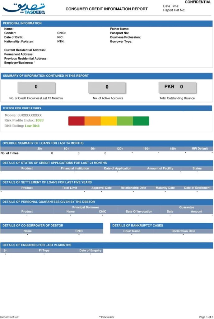 Telecom Risk Profile Index - Pakistan’s First SBP Licensed Credit Bureau